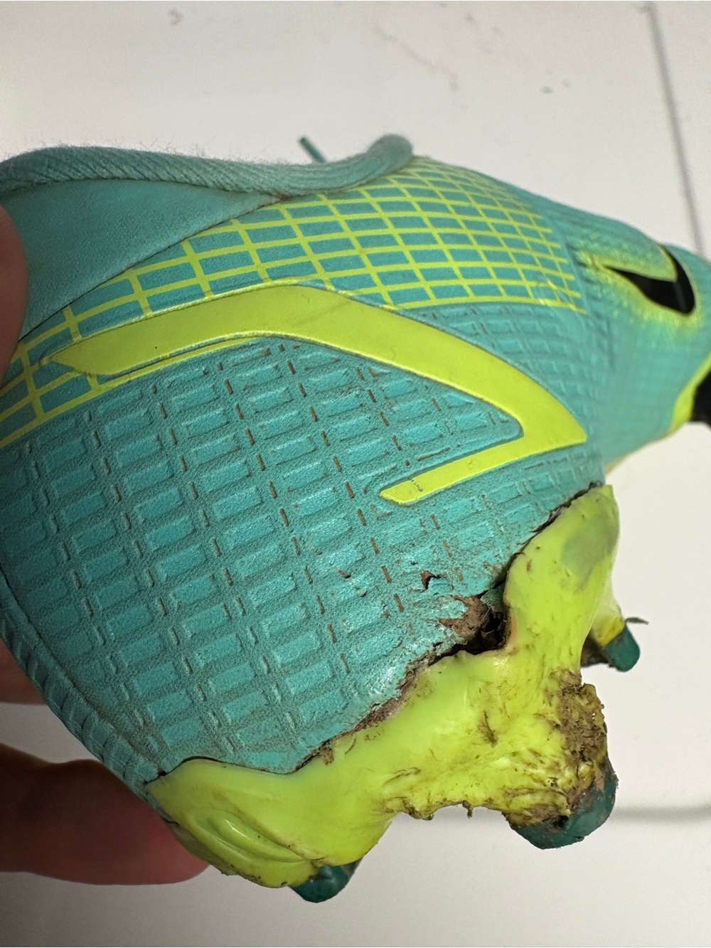 Nike Mercurial Vapor Soccer Cleats, Youth Size 2.5, Dynamic Turquoise/ Lime Glow - Picture 6 of 7